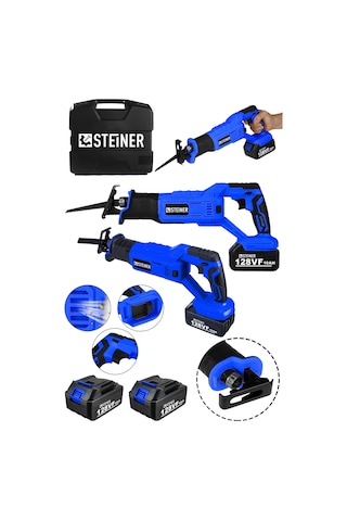 Steiner 128 Vf 10 Ah Kömürsüz Motor Akülü Tilki Kuyruğu Mavi
