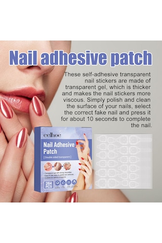Eelhoe 264 Adet Çift Taraflı Tırnak Tutkal Jel Çıkarılabilir