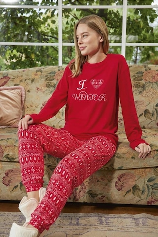 Aydoğan Kadın Bisiklet Yaka Termal Pijama Takımı 30000k- 1 Adet Kırmızı