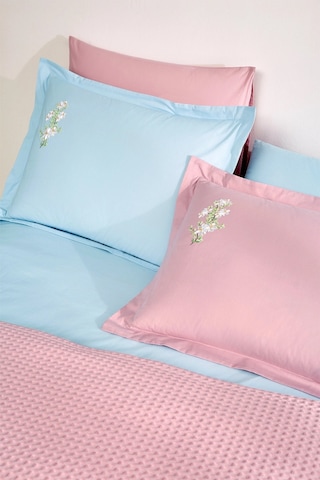 Özdilek Rf Waffle -pembe Mavi- Tek Kişilik Nakışlı Pike Takımı