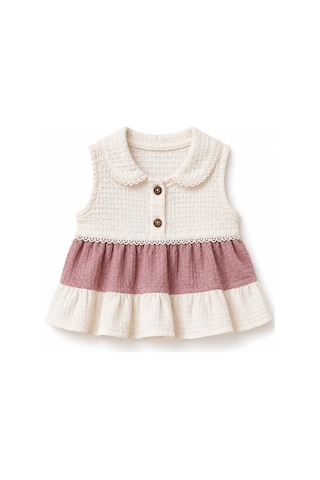 Babyhola Katlı %100 Pamuk Kız Çocuk Yazlık Şortlu Takım 2403 Somon