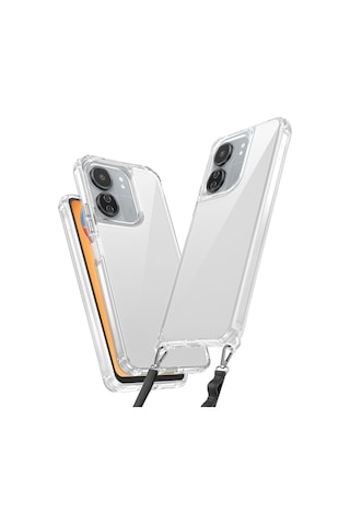 Xiaomi Redmi 13c Uyumlu Airbagli Takılabilir Askı Aparatlı Zore Snap Silikon Kapak-şeffaf Şeffaf