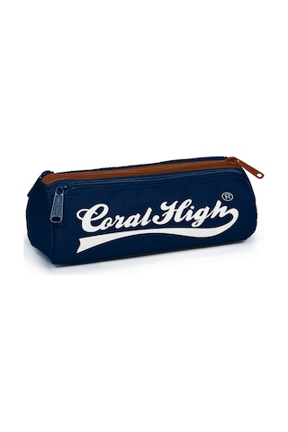 Coral High Kids Lacivert Kahverengi Desenli Üç Bölmeli Kalem Çantası 31036 Lacivert