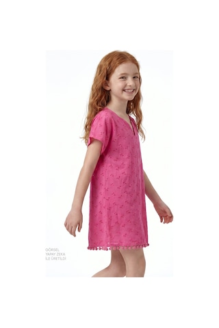 Penti Koyu Pembe Kız Çocuk Brode Kaftan Pn91