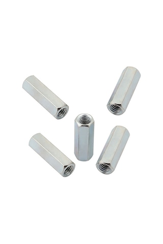 M10 Uzun Uzatma Somunu Dın 934 Beyaz Galvanizli Somun -5 Adet 10