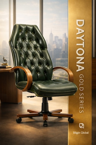 Daytona Premium Yönetici Ofis Ve Büro Koltuğu Anatomik Tasarım Lüks Oturum Konforu Yeşil