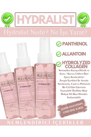 Muelhens Hydralist Kuru ve Hassas Ciltler Nemlendirici Sprey 110 ML