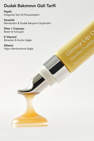 Aurelia Geneve Glossy Lip Oil Nemlendirici Etkili Renkli Lip Balm Vanilla Pudding Bej 12 ML
