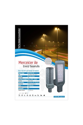 100w Led Yol Sokak Armatür Dls Park Bahçe Çevre Site Bina Dış Mekan