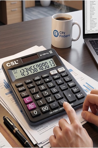 Hesap Makinesi Siyah 12.5x14.5 Cm 1 Adet Csl Mj-120d Plus 12 Haneli Orta Boy Hafızalı Ofis Büro Masaüstü Hesap Makinası