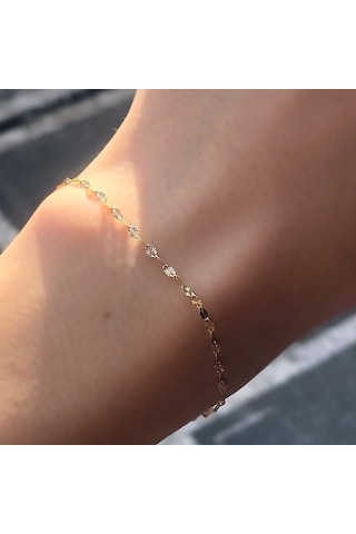 Ariş 14 Ayar Altın Italyan Zincir Bileklik Sarı Altın