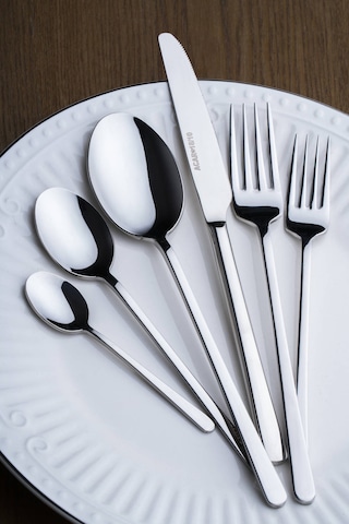 Acar Linear 12 Kişilik 72 Parça Çatal Kaşık Bıçak Takımı Silver