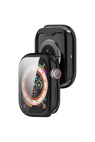 Caseonn Apple Watch Series 5 40mm Kılıf Ekran Korumalı 360 Tam Koruma Siyah
