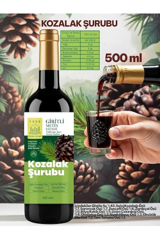 Giritli Metin Efendi Kozak Bergama Kozalak Şurubu 500 Ml