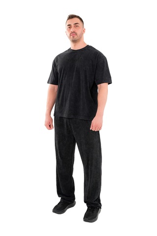 Kingsize Nutrition Kingsize Darksteel Antik Yıkamalı Oversize T-shirt Siyah Siyah