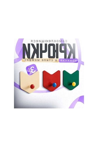 Tongxida Yapışkanlı 3'lü Duvar Askısı - 3 Kg Kapasite, Modern Memphis Tasarım