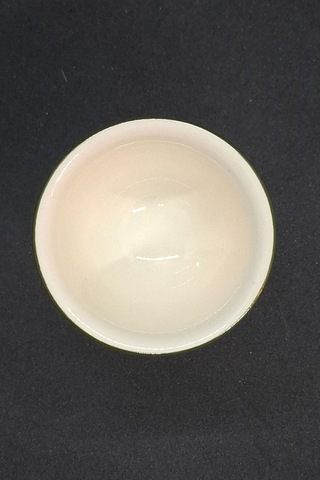 Mettlach El Boyaması Vintage Yumurtalık Çiçekli 1 Adet Bej - Kırmızı