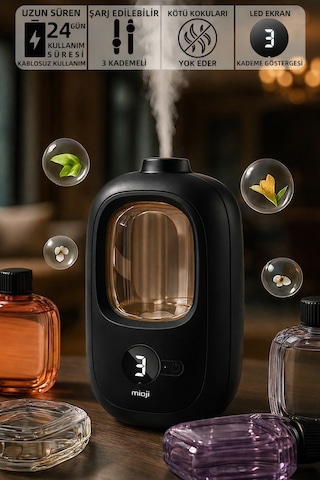 Mioji Mio Smell 2x Yeni Nesil Şarjlı Otomatik Oda Kokusu Makinesi Siyah - Lavanta Lavanta