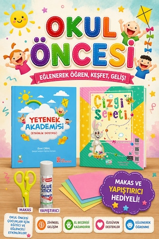 Yetenek Akademisi +çizgi Sepeti Seti - Makas Ve Yapıştırıcı Hediyeli