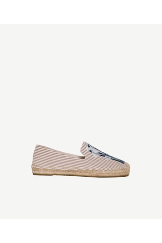 Yargıcı Nakış Detaylı Çizgili Kumaşlı Espadril 26ykay4029x 017 Bej