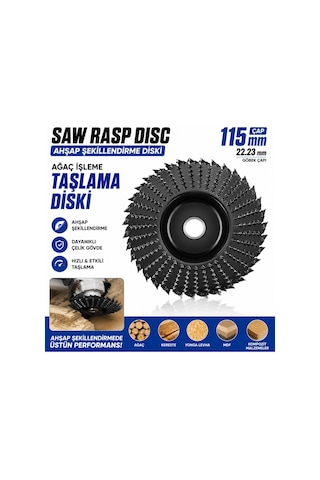 Senbang 115 Mm Ahşap Şekillendirme Diski Ahşap Oyma Taşlama Diski 22.23 Mm Spiral Taşlama Makinesi Uyumlu Saw Rasp Disc