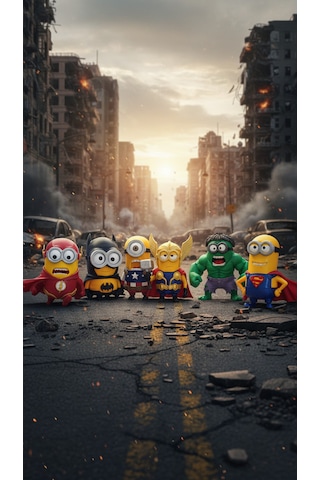 Minion Avanger Superkahraman Serisi Koleksiyon Hediyelik Figür Seti