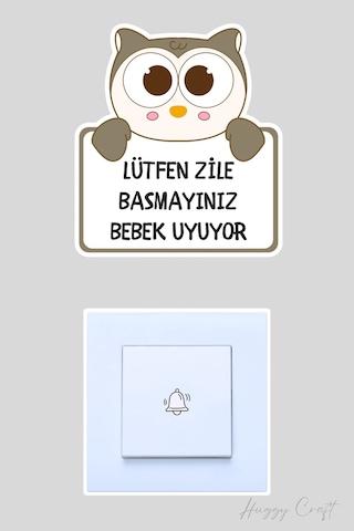 Lütfen Zile Basmayınız Sevimli Kuş Sticker Kapı Zili Etiketi Standart