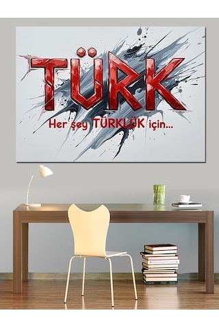 Türk Yazılı Kaligrafi Sanatı Dekoratif Kanvas - Mdf Ahşap Tablo