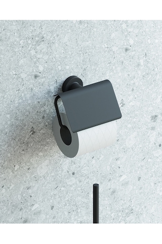 Tecno Black Tuvalet Kağıtlık - Mat Siyah Mat Siyah