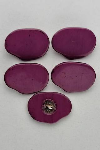 Büyük Boy Akrilik Deliksiz Mürdüm Çeket Hırka Yelek Düğmesi 5 Adet