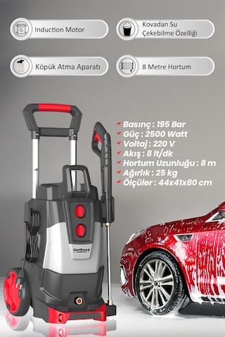 Gaptools Yıkama Makinesi İndüksiyon Motorlu 195bar