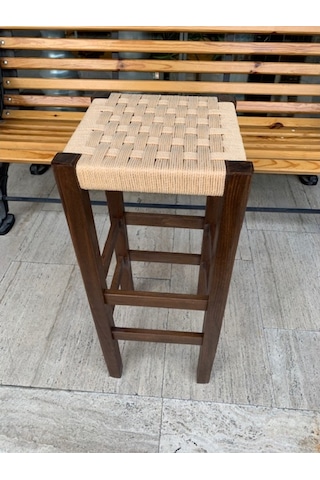 Ahşap Hasır Örgü 80 Cm. Bar Taburesi (455794254)