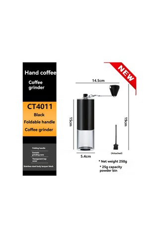 Moveevo El Elektrili Olmayan Taşınabilir Kahve Değirmeni, Cnc Çelik Öğe, Ahşap Kollü 304 Çelik Fincan İle El İşlemli Fincan Siyah