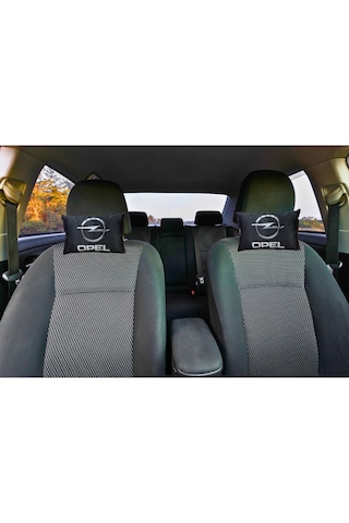 Opel Logolu Siyah Araç Seyahat Boyun Yastığı 2 Li Set Konforlu Ve Şık Siyah