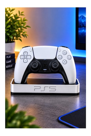 Veriqo 3d Ps5 Dualsense Uyumlu Oyun Kolu Standı Gamepad Tutucu Masaüstü Controller Standı Beyaz