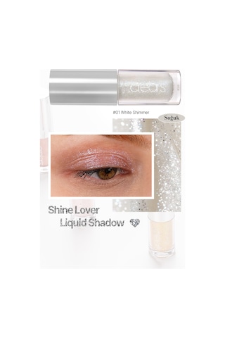 Yoğun Işıltılı, Prizmatik Yapılı Likit Far Cre'ars Shine Lover Liquid Shadow 01 White Shimmer 30976914