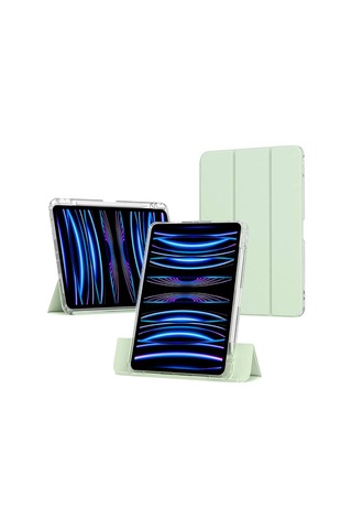 Apple iPad Uyumlu Air 11 2024 Kılıf Magnetik Ayrılabilen Airbagli Zore Sliding Tablet Kılıfı-siyah Kapaklı Kılıf