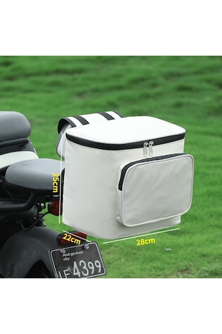 Konesam Elektrikli Motosiklet Arka Bel Çantası - Büyük Kapasiteli Depolama Çantası, Kolay Kurulum, Dayanıklı Malzeme Beyaz