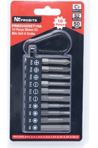 10 Parça 50mm S2 Manyetik Bits Seti - A Grubu
