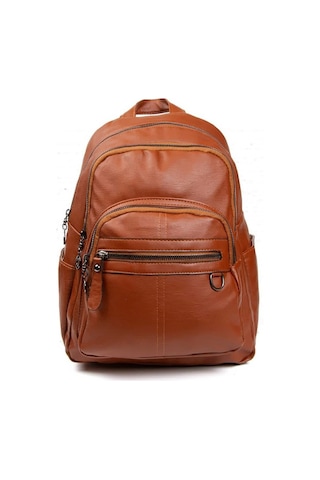 Bizoon Yıkama Deri Fermuarlı Kadın El Ve Sırt Çantası Lbn013 Siyah