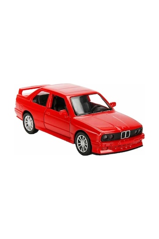Bmw M3 E30 Işıklı Sesli 1:36 Ölçekli Metal Çek-bırak Mekanizmalı Kapıları Açılabilir Oyuncak Araba Kırmızı