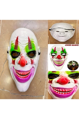 Psikopat Palyaço Temalı Joker Maskesi Çok Renkli