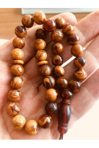 Yoğun Hareli Sıkma Kehribar Tesbih F