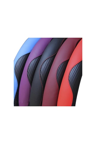 Novahub Yüksek Kaliteli Siyah Karbon Fiber Otomatik Direksiyon Kılıfı - Nefes Alabilir, Kaymaz Koruyucu Araba Aksesuarı Siyah