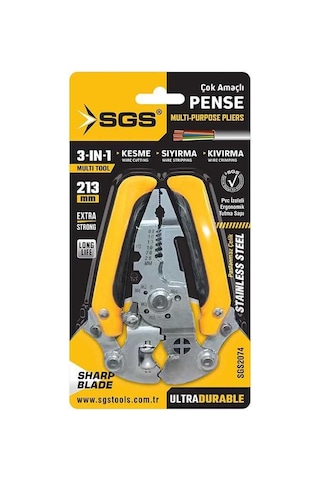 Çok Amaçlı Elektrikçi Pense 3 İn 1 Sgs2074