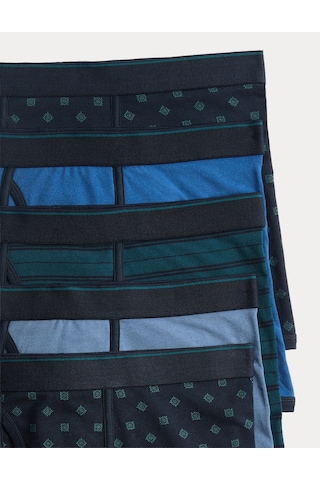 Marks & Spencer 5'li Desenli Boxer T14004830s Lacivert