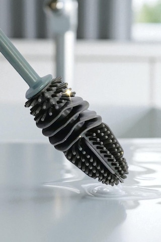 2 Li Silikon Bardak Ve Kavanoz Yıkama Fırçası Uzun Saplı 28 Cm Gri Temizleme Fırçası Biberon Yıkama Fırçası