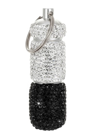 2'si 1 Arada Bling Hap Kutusu Düzenleyici Taşınabilir Mini Kristal Hap Saklama Kutusu Seyahat İçin Su Geçirmez Sevimli Yapay Elmas Hap Kutusu Beyaz Ve Siyah,