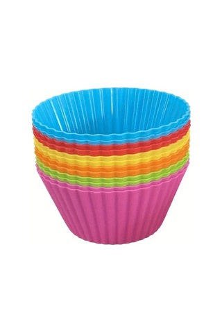 12'li Silikon Muffin Kalıbı Çok Renkli