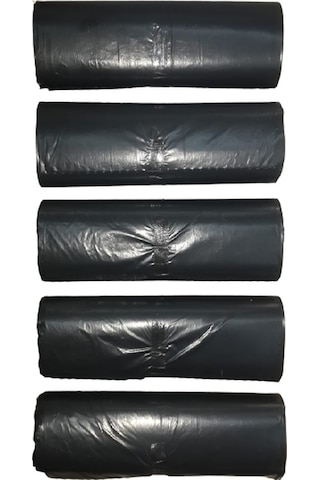 Siyah Orta Boy Çöp Poşeti 55X60 Cm 20 Li Rulo 5 Paket 100 Adet